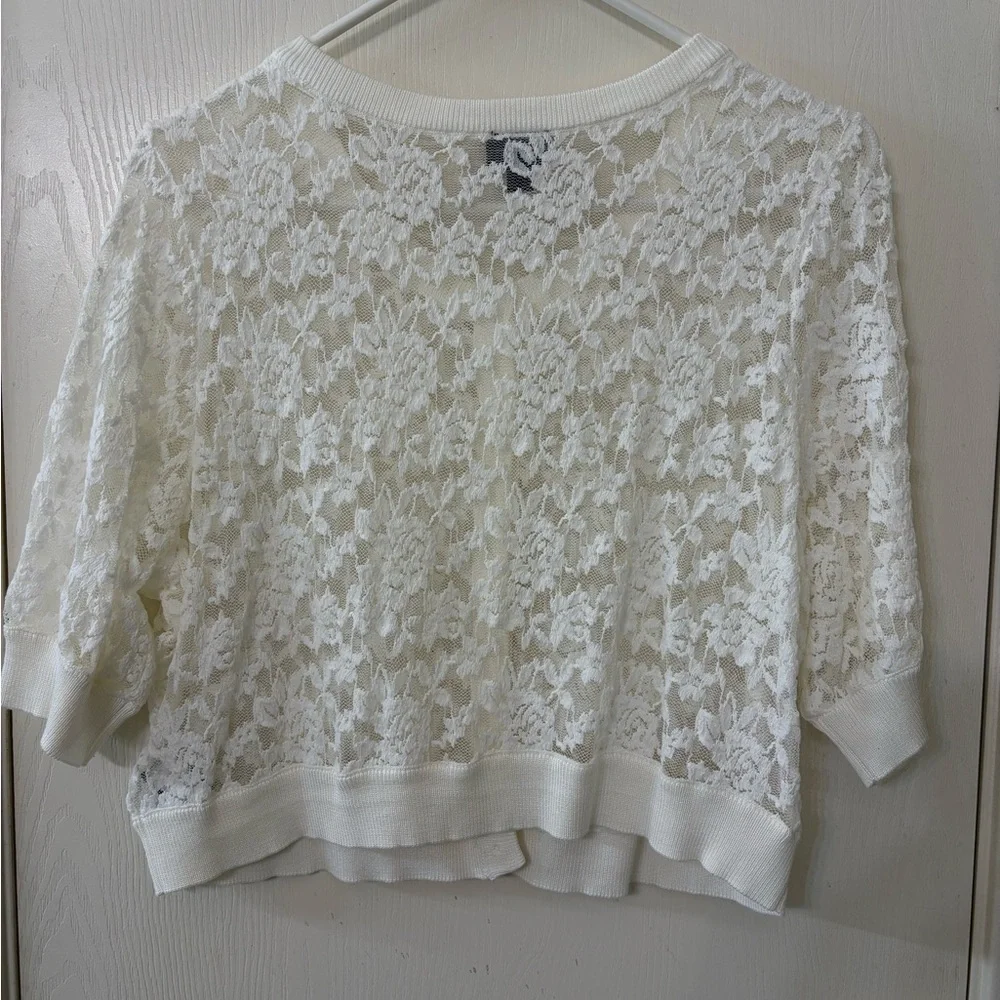 Torrid Cream Lace Knit Top - Picture 2 of 4